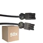 Multipack 50x Noxion GST - Compatible Cable de extensión Negro - Macho + Hembra - 1,5m - 3 pole 1,5mm2