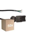 Multipack 50x Noxion GST - Compatible Cable de alimentación Negro - Macho + Extremos abiertos - 2m - 3 pole 0,75mm2
